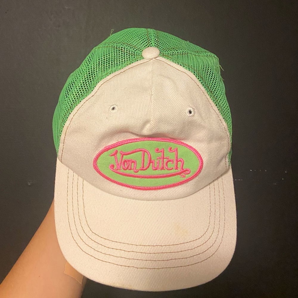 Pink & Green Von Dutch Trucker Hat